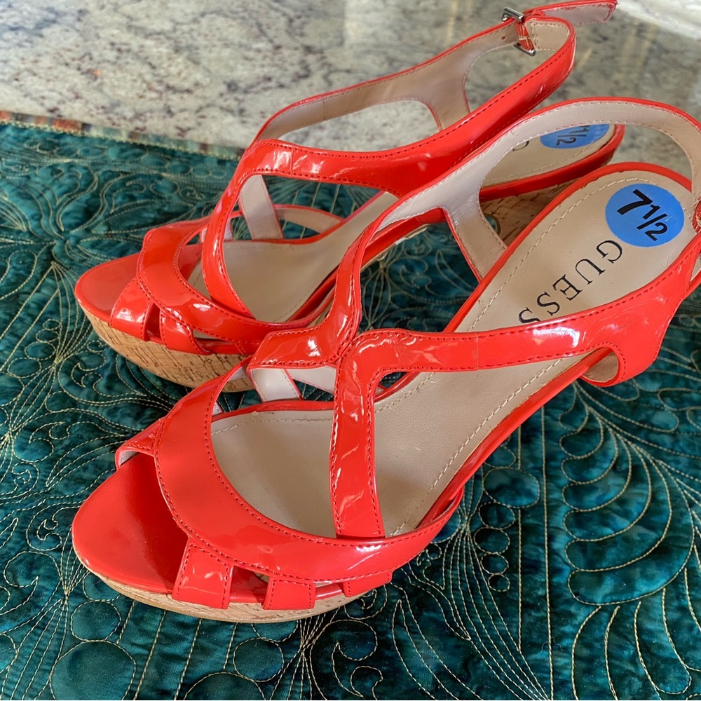 Guess Women's Vibrant Orange Aleena Sandals